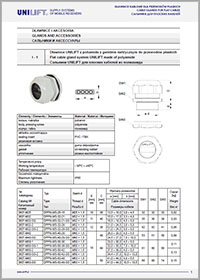 Каталог Салники плоских кабелей UNILIFT