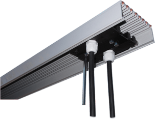 Открытый короб с проводниками в горизонтальном ленточном кабеле Vilma Multi-conductor bar system type VA38